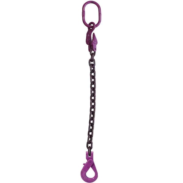 5/8" x 10', Adjust. SingleLeg Chain Sling w/ Self-Locking Hook-Grade100